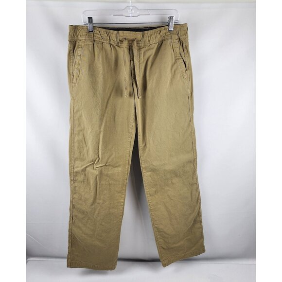 The North Face Pants Men L Tan Chino Hiking Drawstring Elastic Waist Outdoors - Picture 1 of 11